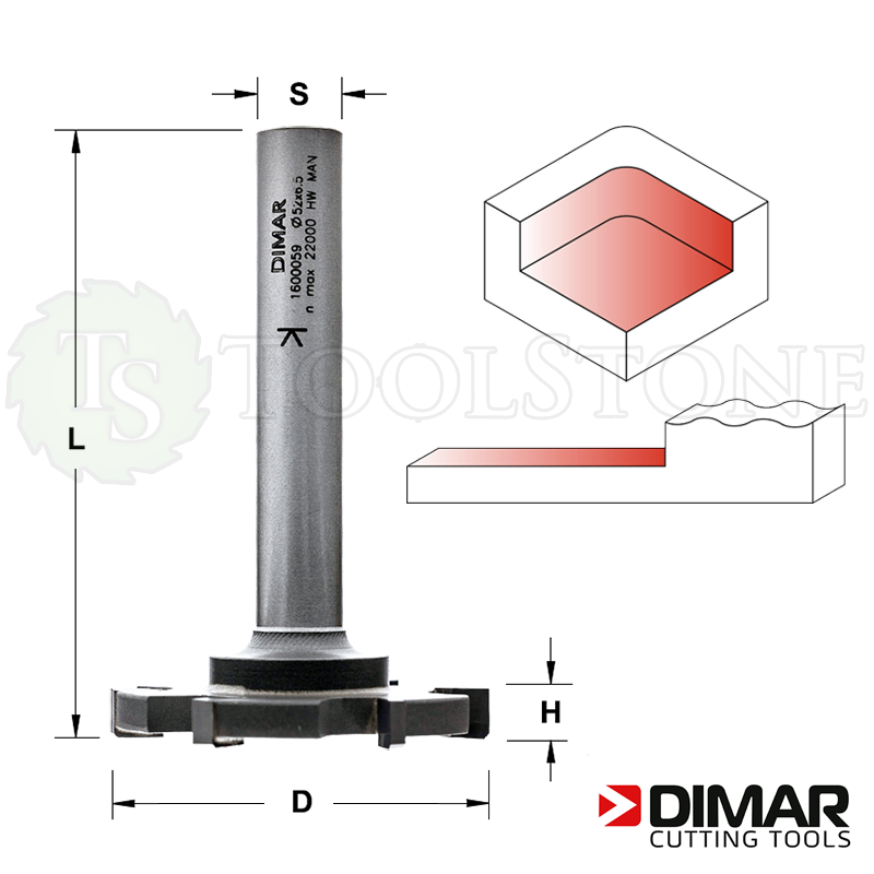 Торцевая дисковая фреза Dimar (Израиль) 1600059, Ø52мм, H=6.5мм, L=83мм, Z6, S12