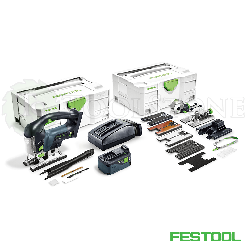 Аккумуляторный маятниковый лобзик Festool Carvex PSBC 420 Li 5,2 EBI-Set, 1 аккумулятор 18 В 5.2 А/ч, зар.устройство TCL 6, в систейнере, доп.систейнер с оснасткой (арт.575741)